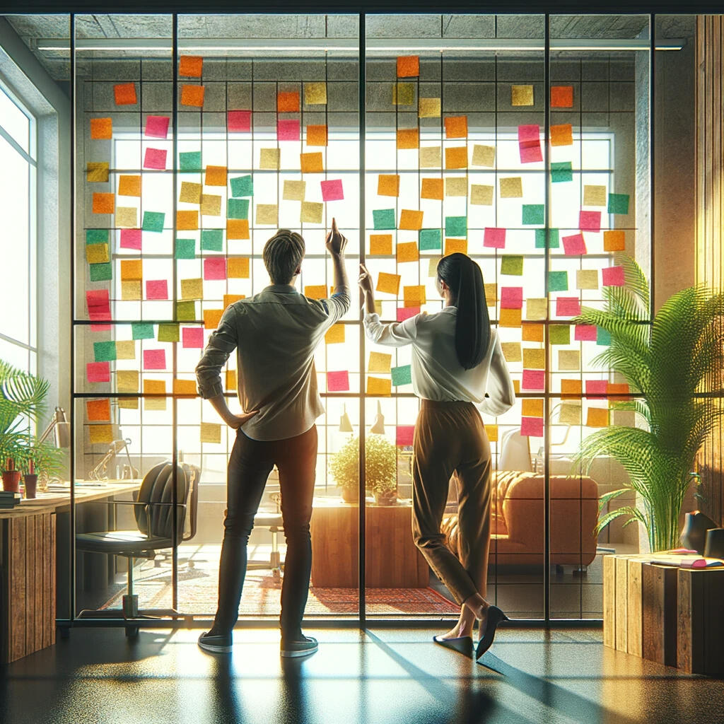 Colleagues having a meeting.